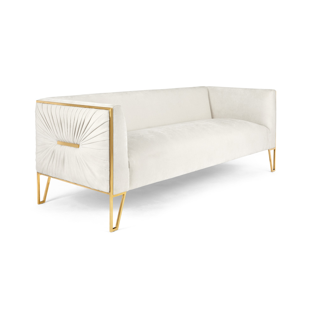 Truro Gold Sofa: Vanilla Fabric
